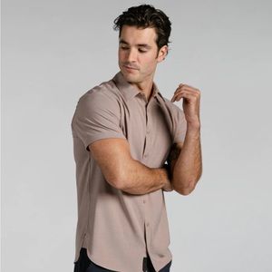 BYLT Premium Basics Vista Short Sleeve Button Down - Light Mauve